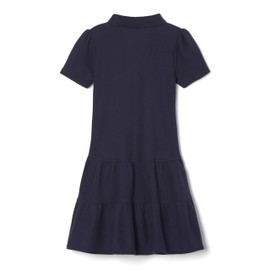 French Toast girls Ruffle Pique Polo School Uniform Dress, Navy, 7 8 US