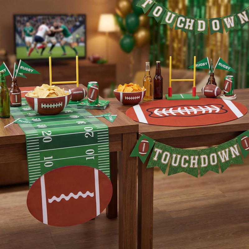 2 Pcs 18.5 x 71 in Football Court Table Runner