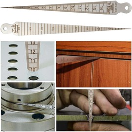 KEWAYO Taper Gauge 1-15mm Stainless Steel Taper Gauge Welding Gauge Inch & Metric Probe Holes Measuring Tool