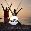 BEKECH ASL Necklace Friendship in Sign Language Charm Pendant Necklace