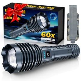 Weoxi Super Bright Rechargeable Flashlights 2400.000 High Lumen, Powerful LED Flashlight, IPX7 Waterproof Floodlight & Spotlight Flashlight 2-in-1 W/5 Modes for Camping, Emergency, Search & Rescue