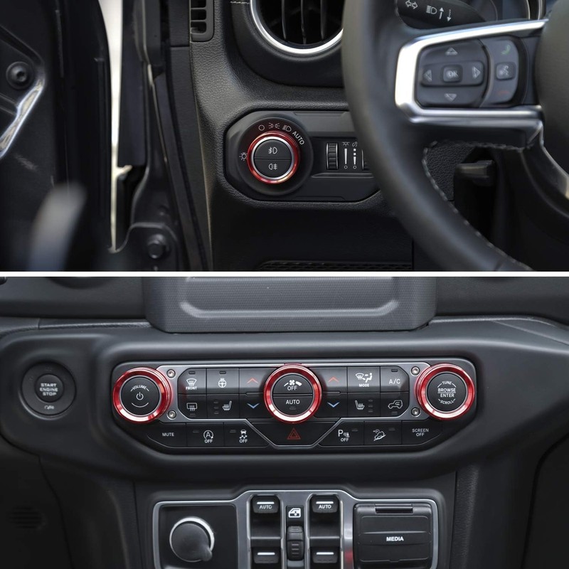4PCS Air Conditioner Headlight Switch Knob Cover Compatible with Jeep