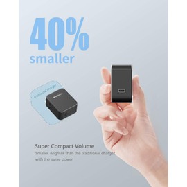 Wishinkle USB C Charger,65W PD 3.0 Gan Tech Fast Charging Wall Charger,Foldable Type C Power Delivery Adapter for Max SE,Galaxy S10, Switch and More