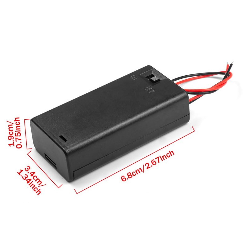 LampVPath 5Pcs 2 AA Battery Holder with Switch, 2X 1.5V