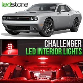 LEDstore 2015-2018 Dodge Challenger Red Interior LED Lights Kit Package