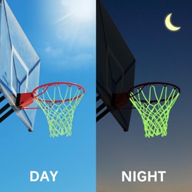 Upgraded Outdoor Glow-in-The-Dark Basketball net - Heavy 12 Circle Standard Size, Glow-in-The-Dark, Fluorescent Green, Suitable for Playing Basketball at Night, a Durable Gift for Basketball Lovers