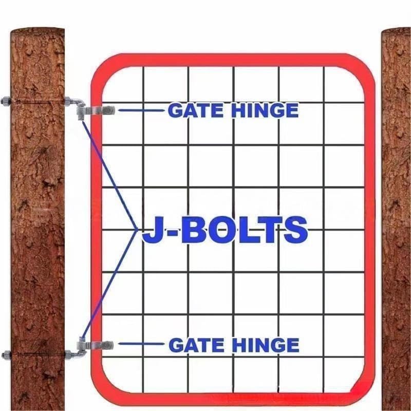 Dailydanny J-Bolt Post Hinge with 5/8" Hinge Pin Galvanized Post