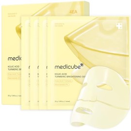 medicube Máscara de Gel Gelatinoso Dorado Iluminador de Ácido Kójico y Cúrcuma | Mascarilla Facial Nocturna para Piel con Brillo Cristalino - Elastici