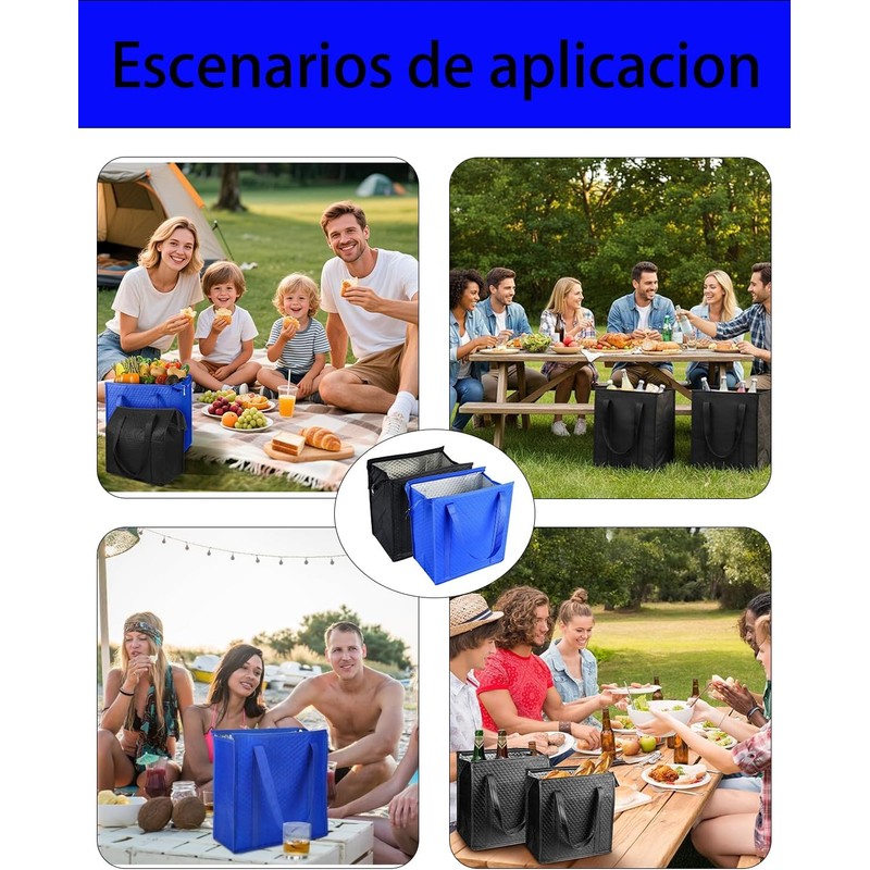 2 Piezas Bolsa Térmica Porta Alimentos, Bolsas Térmicas Alimentos, Bolsa