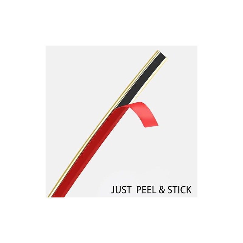 16.4ft Shiny Gold Peel and Stick Molding Trim, Flexible Mirror