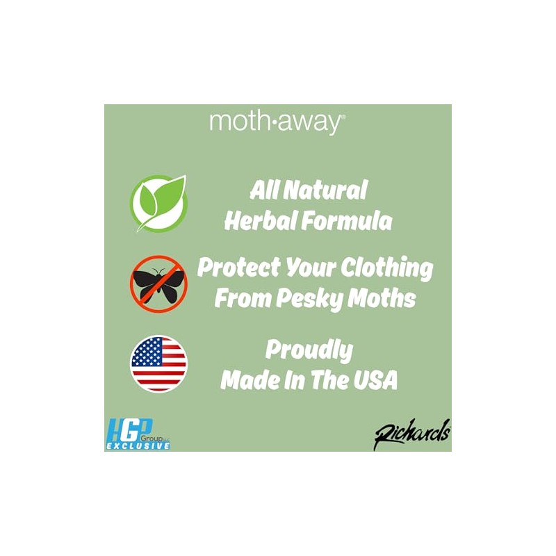 Moth Away Sachets - 24-Pack Natural Herbal Moth Repellent