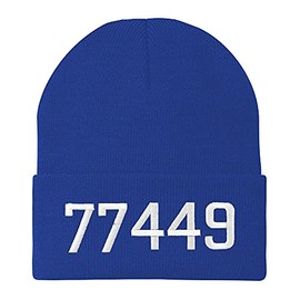 Trendy Apparel Shop 77449 Katy TX Old English Embroidered Long Cuff Beanie - Royal