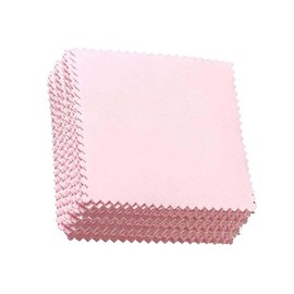 TUKEVA Pack of 100 Polishing Cloths Jewellery Sterling Silver Gold Platinum Silver Cleaning Cloth for Jewellery Polishing Cloth for Silver Gold Brass (Pink, 10 x 10 cm)