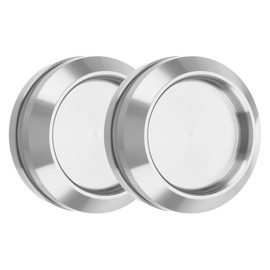 sourcing map 2PCS Round Shower Glass Sliding Door Handles, 304 Stainless Steel Back-to-Back Bathroom Door Handles with Screw, Paste Fixing Shower Pulls Door Pocket Sliding Knobs, Silver Tone