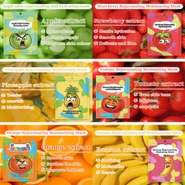 ARCHIDATE 6 Stück Tuchmasken Gesicht mit Frucht - Feuchtigkeitsspendende Gesichtsmaske Set - Gesichtsmaske Frauen Beauty Set - Gesichtspflege Feuchtigkeitsmaske Gesicht Frauen Reduzieren Trockenheit