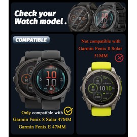 Orzero (4 Pack) Watch Screen Protector Compatible for GRMN Fenix 8 Solar 47mm/GRMN Fenix E 47mm, Tempered Glass 9 Hardness HD Anti-Scratch Bubble Free