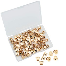 SUBANG 70 Pieces Metal Pin Backs Locking Pin Keepers Locking Clasp with Storage Case