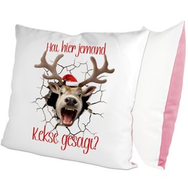 glitzertassen.de® | Did jemand Kekse gesagt? | Cushion with Saying | Gift | Friends | Cushion with Print | Funny Sayings | Decorative Cushion | Photo Cushion | Cuddly Cushion | White/Rose