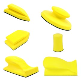 Set of 6 Reusable Hand Sander Blocks Yellow Foam Sander Blocks for Sanding or Polishing DIY Projects Home Crafts