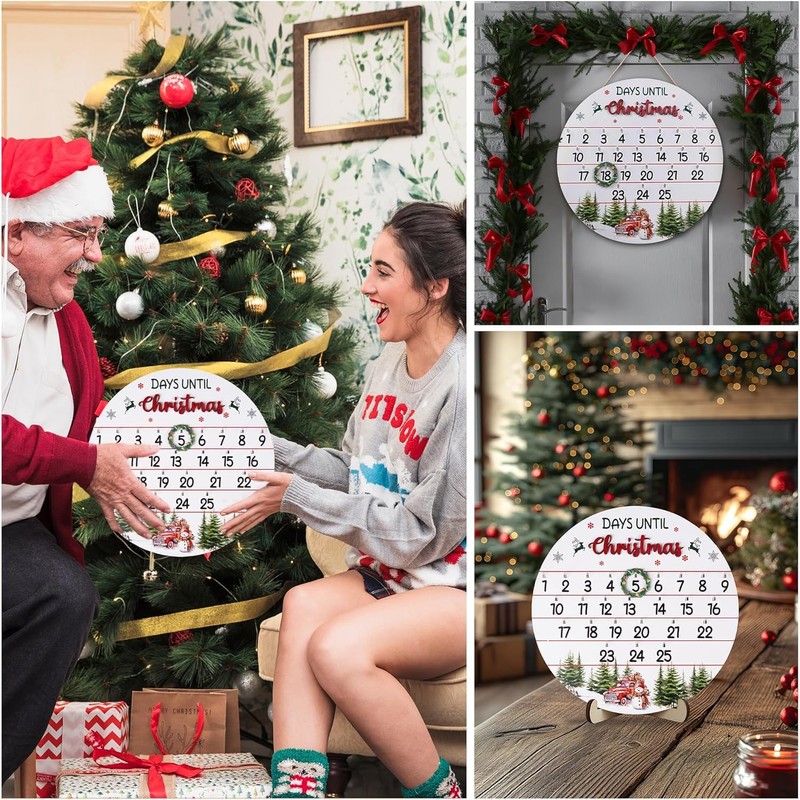 Wooden Christmas Advent Calendar, 25-Day Christmas Countdown Calendar, Christmas Advent