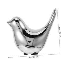 Operitacx Silbernes Vogelornament Heimdekoration Keramik Vogeldekor Kleine Vogelstatue Dekorative Ornamente Kleines Für Regale Vogelfigur Kamindekor Vogelstatuen Vogeldekor