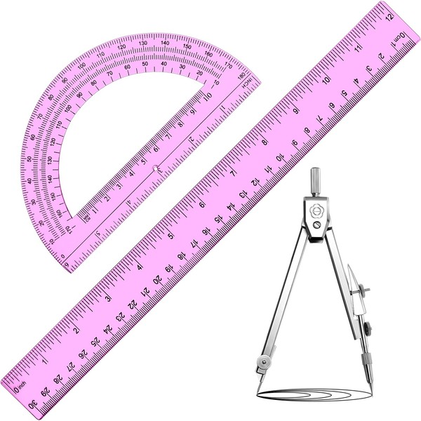 Zonon 3 Pcs Geometric Math Set, Drawing Compass, 6 Inch