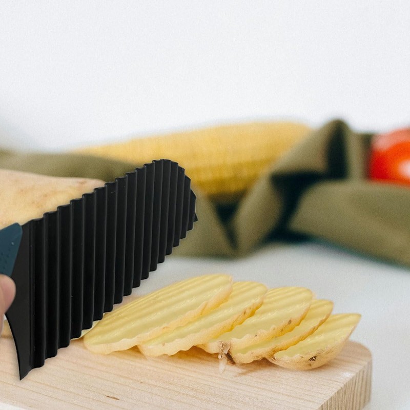 Potato Veggies Crinkle Cutter,French Fry Cutter for Wave Fries,Cucumber, Carrot