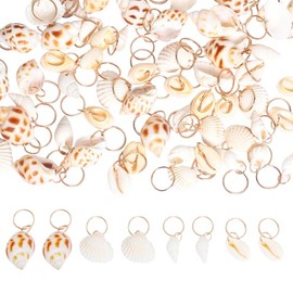 80 Pcs Seashell Conch Dreadlock Rings Charms Boho Summer Beach Style Braided Hair Ornaments Vintage Hair Braiding Decorative Dreadlock Clips Charm Dec