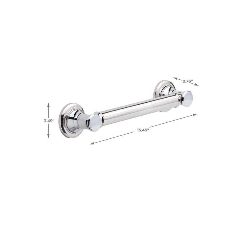 DELTA FAUCET 41612 Traditional Grab Bar, 12-Inch, Chrome