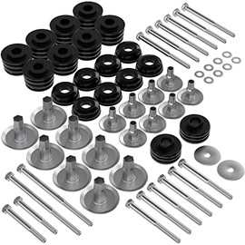 Moker Body Mount Bushing Kit for Ford F250 F350 Super Duty 2008-2016 2WD 4WD，KF04060BK Polyurethane Body Cab Mounts Replacement, Steel Sleeves and Hardware Included