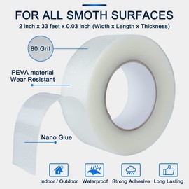SANKEMU Anti Slip Transparent Anti Slip Tape, 2 inch by 33 feet, Non-Slip Traction Grip Tape to Tubs, Boats, Stairs, Clear, Soft, Comfortable for Bare feet