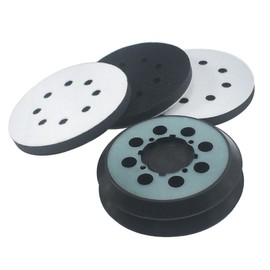 JUNLIXN 3 Pcs 5" Foam Sanding Pads + 2 Pcs 8 Hole Hook and Loop Backing Plates with 4 Screw Hole for Orbital Sander Tools (Pack of 5)