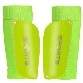 TRADERPLUS Soccer Shin Guards with Sleeves Protective Soccer Equipment EVA Cushion for Men Women for Football Match (Green)