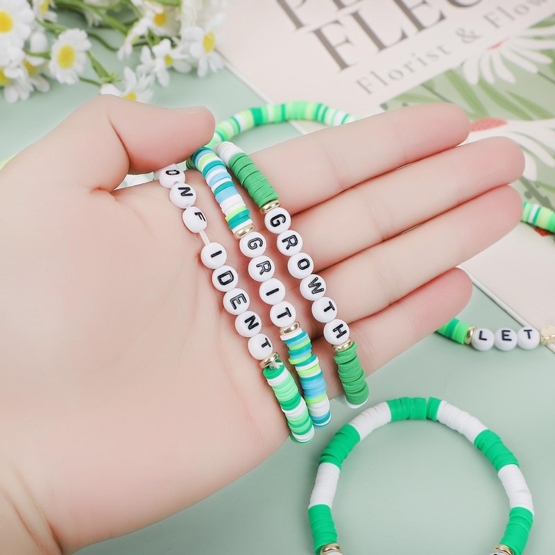 yongder Friendship Bracelets Heishi Surfer Stretch Stackable Preppy Clay Bead