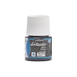 Pebeo Light Fabrics Glitter Setacolor Fabric Paint, 45ml, Onyx