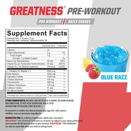 Undefined Nutrition Greatness Pre-Workout by Brian Shaw – Fruit Punch (30 Servings) – 6 g Citrulline Malate & 3.2 g Beta Alanine for Better Pumps, Energy, Focus and Strength for Men & Women