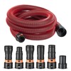 16FT Vacuum Hose Extension with 6 Adapter Attachments,Fits 1-1/4" Vacuum
