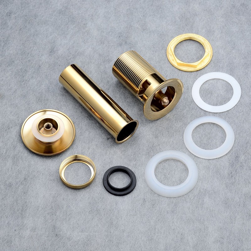 Beelee Pop Up Drain Stopper with Overflow, Gold Sink Drains