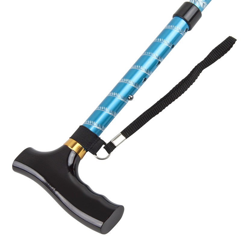 Ability Superstore 33-37-Inch Blue Twist Height Adjustable Folding Walking Sticks