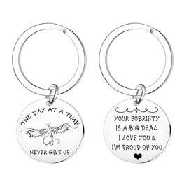 Nfyxcaz Sober Keychain Sober Gifts for Women Men AA Sobriety Gifts AA Recovery Gifts Encouragement Gift Jewelry Keepsake for Friend