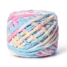 Plush Chenille Chunky Yarn 100g (49.2yd) - Fluffy Velvet Yarn Crochet for Blanket Knitting and Crocheting - Baby Yarn for Crocheting Soft - Amigurumi Yarn (Candy Color)