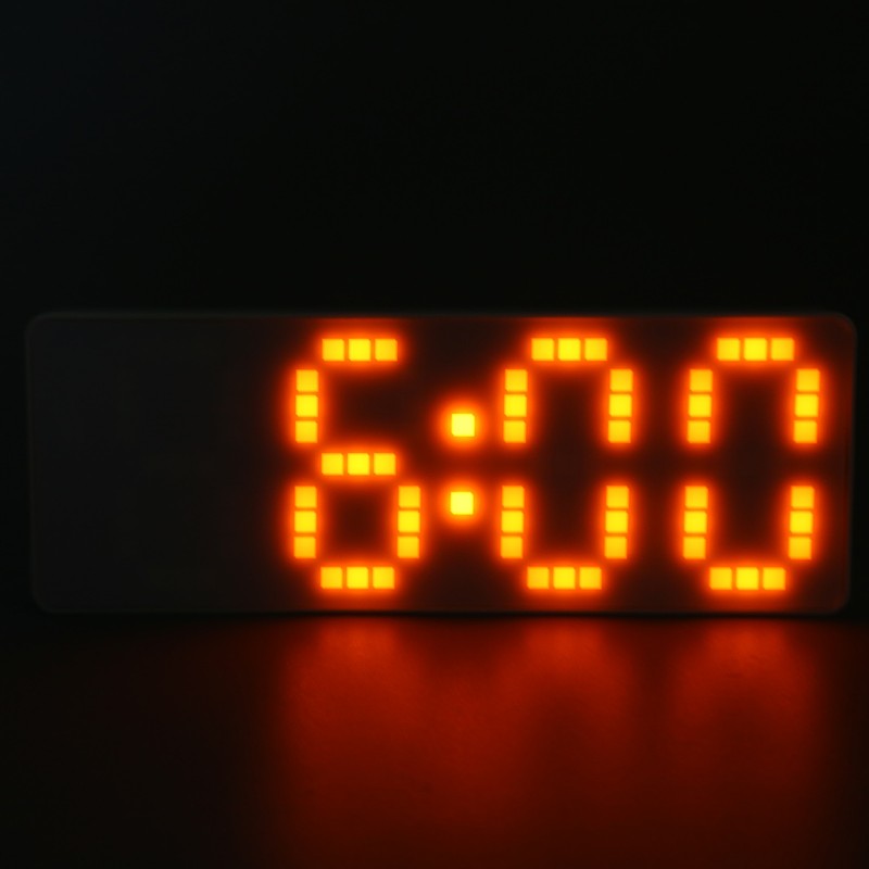 Digital Alarm Clock 3 Levels Brightness Orange Number Desktop LED