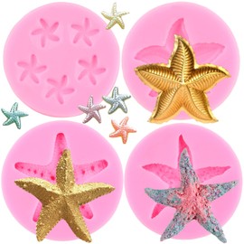 MIYAHOUSE Juego de 4 moldes de silicona para fondant, para decoración de pasteles, cupcakes, caramelos, arcilla polimérica, pasta de goma
