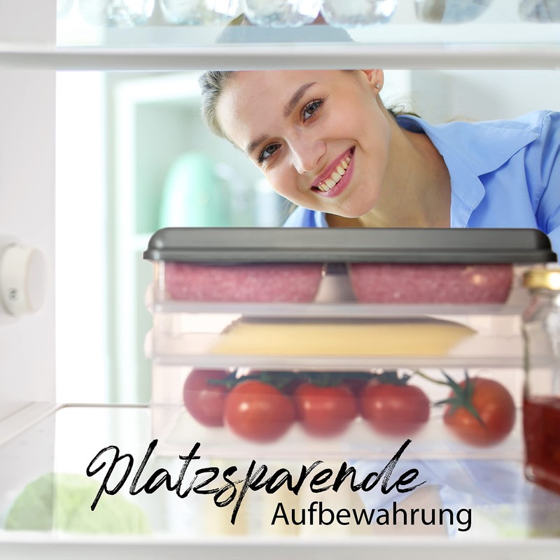 Hausfelder Cold Food Containers for Fridge, Stackable Food Box, Fridge