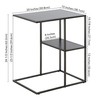 Henn&Hart 20" Wide Rectangular Side Table in Gunmetal Gray, for