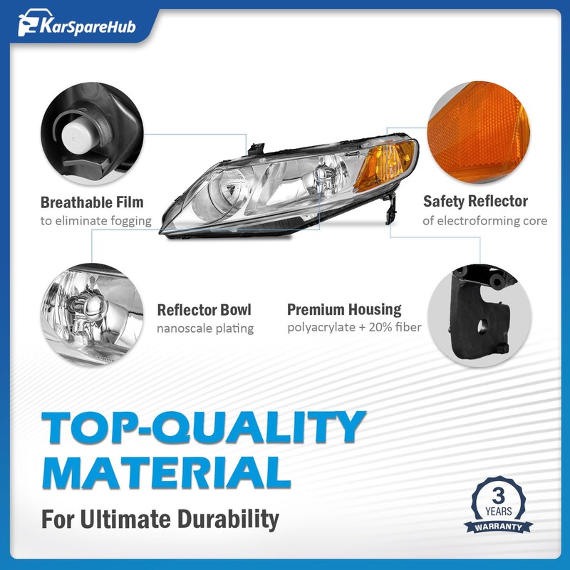 KarSpareHub Headlights Assembly for 2006 2007 2008 2009 2010 2011