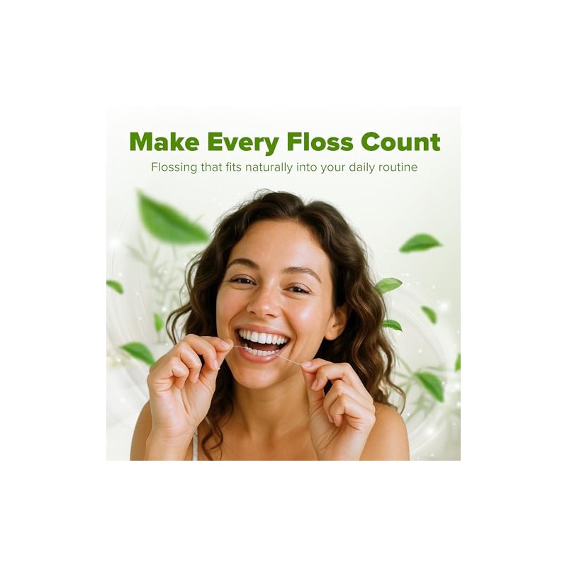 OhmFloss - Hilo dental biodegradable con soporte rellenable de bambú