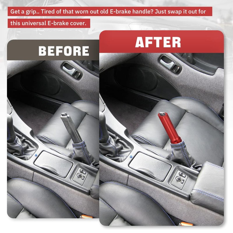 PQY Aluminum Handbrake Cover Hand Brake Sleeve Handle Protector Universal