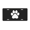 White Dog Paw Footprint License Plate - 6x12 Inch Aluminum