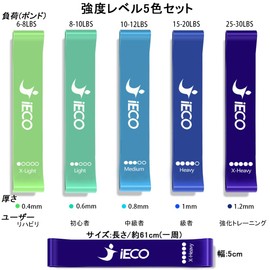 Training Tubes, Exercise Bands, Set of 5, Muscle Training Tubes, Elastic Tubes, Stretch Rubber, Home, Yoga, Rubber Bands, Muscle Training, Fitness, Stretching